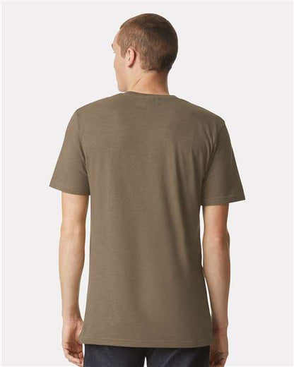 American Apparel 2004CVC Heather Army model back