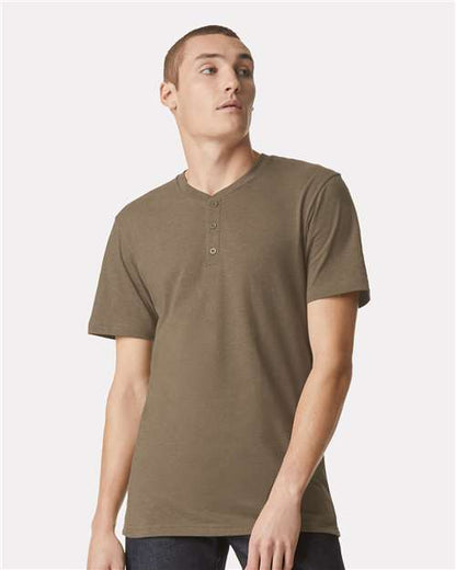 American Apparel 2004CVC Heather Army model front
