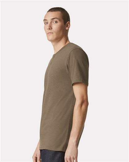 American Apparel 2004CVC Heather Army model side