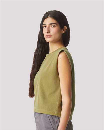 American Apparel 307GD Faded Army model side