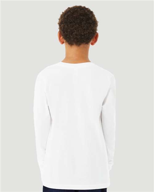 BELLA + CANVAS 3513Y Solid White Triblend model back