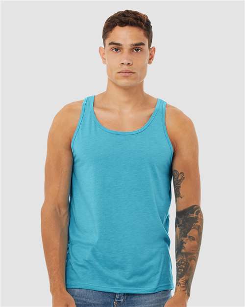 BELLA + CANVAS 3484 Aqua Triblend model front