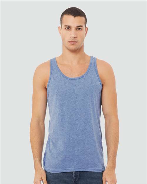 BELLA + CANVAS 3484 Blue Triblend model front