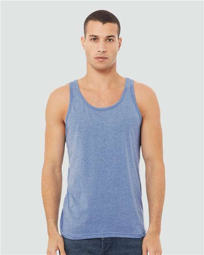 BELLA + CANVAS 3484 Blue Triblend model front
