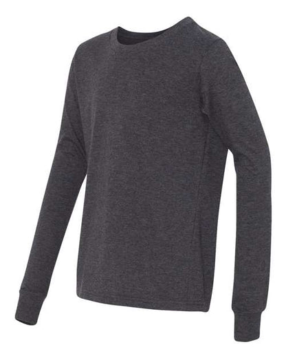 BELLA + CANVAS 3501YCVC Dark Grey Heather direct side