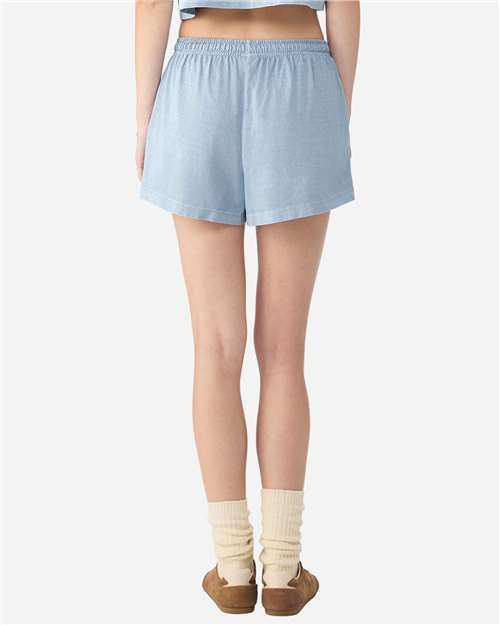 BELLA + CANVAS 6824GD Light Washed Denim model back