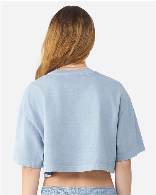 BELLA + CANVAS 6882GD Light Washed Denim model back