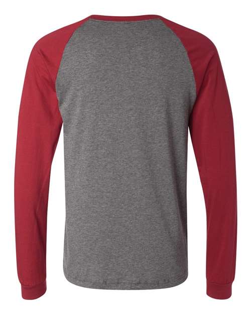 BELLA + CANVAS 3000 Deep Heather/ Cardinal back