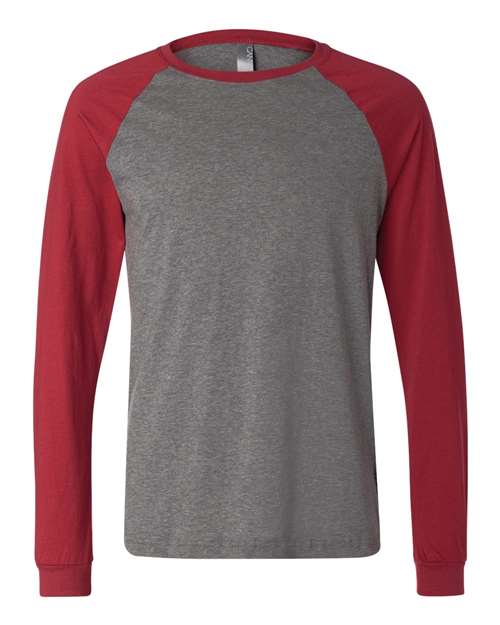 BELLA + CANVAS 3000 Deep Heather/ Cardinal front