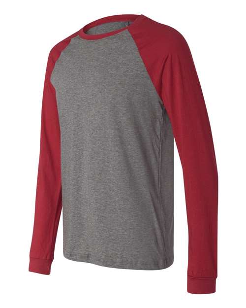 BELLA + CANVAS 3000 Deep Heather/ Cardinal side