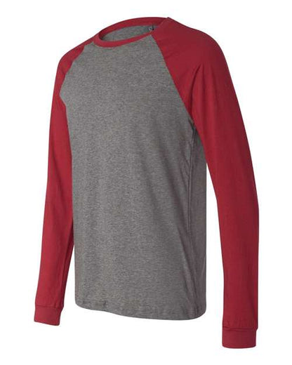 BELLA + CANVAS 3000 Deep Heather/ Cardinal side