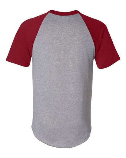 Augusta Sportswear 423 Athletic Heather/ Red back