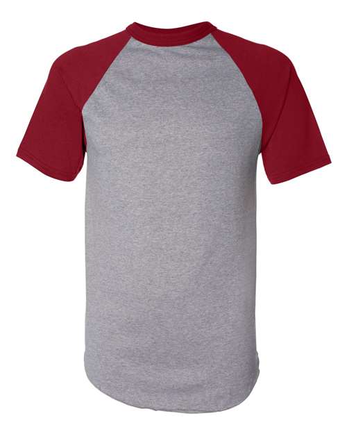 Augusta Sportswear 423 Athletic Heather/ Red front