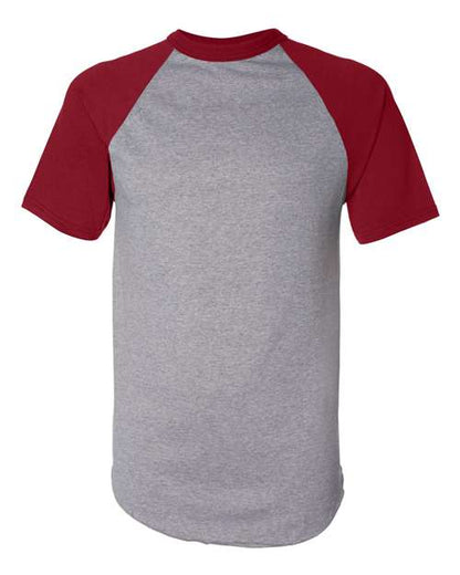 Augusta Sportswear 423 Athletic Heather/ Red front