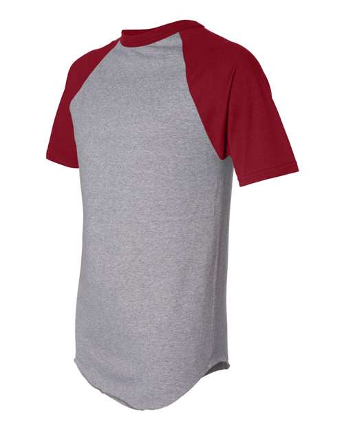 Augusta Sportswear 423 Athletic Heather/ Red side
