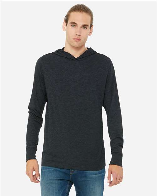 BELLA + CANVAS 3512 Charcoal Black Triblend model front