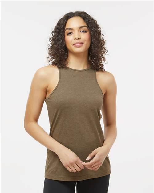 American Apparel 101CVC Heather Army model front