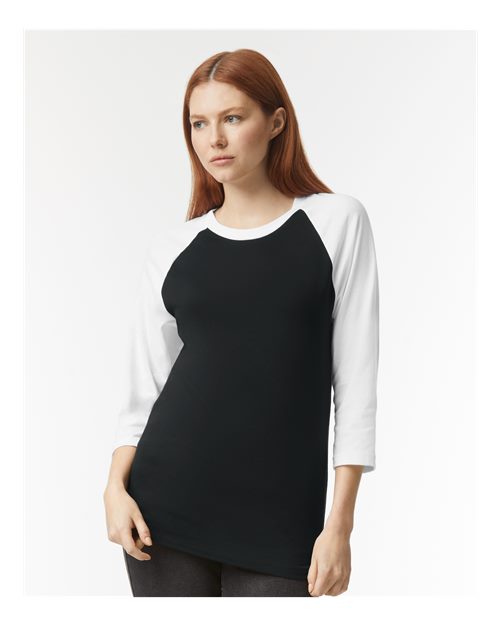 American Apparel 2003CVC Black/ White model front