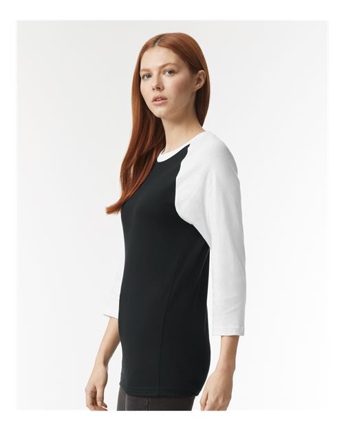 American Apparel 2003CVC Black/ White model side
