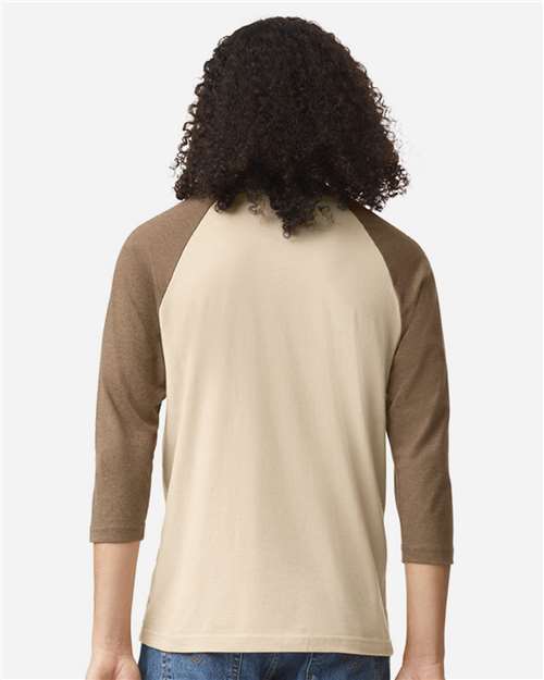American Apparel 2003CVC Heather Bone/ Heather Army model back