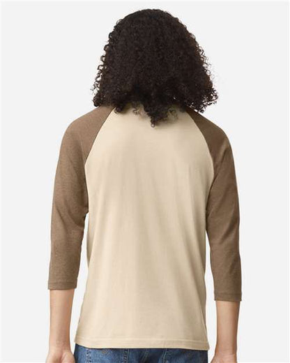 American Apparel 2003CVC Heather Bone/ Heather Army model back